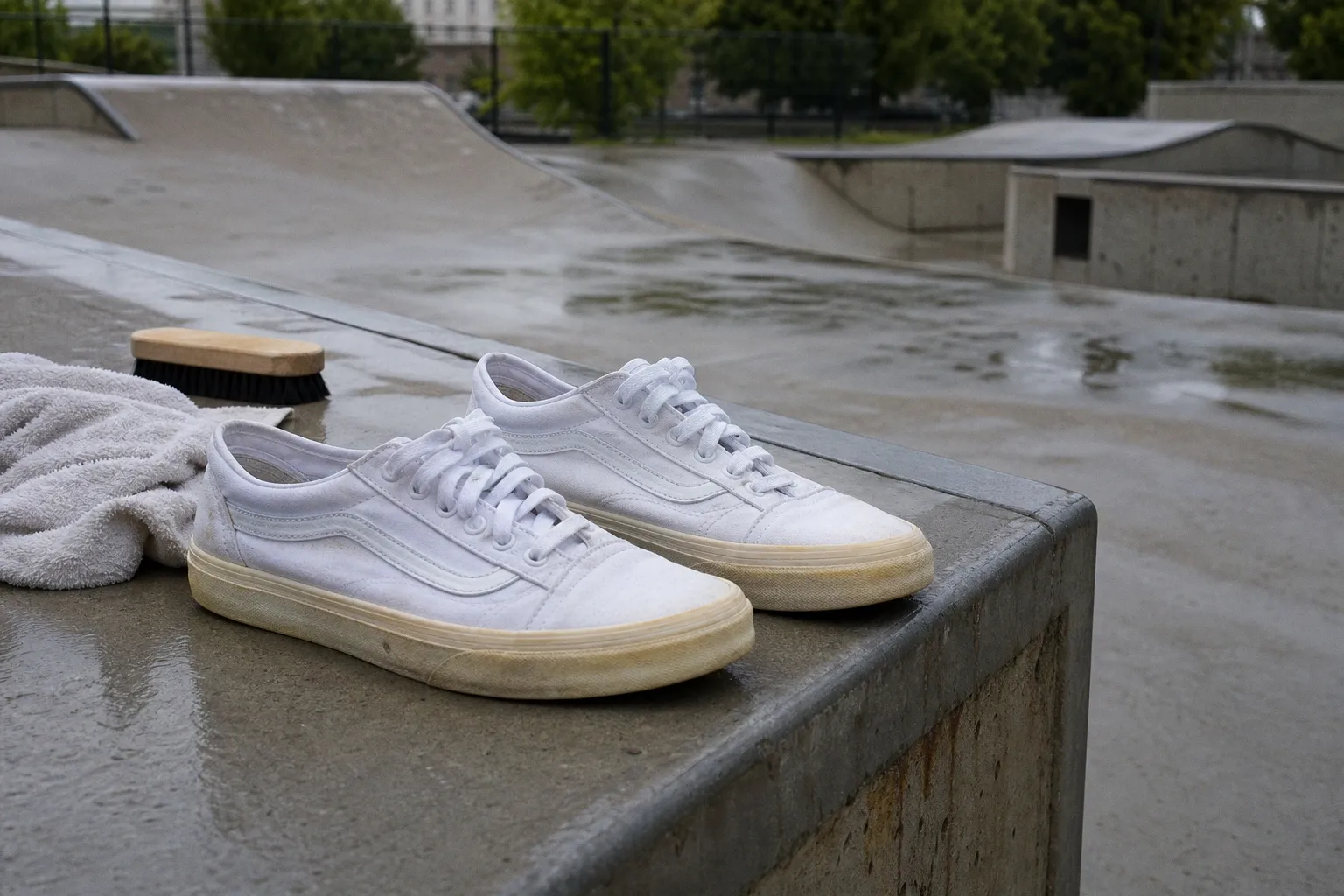 Vans blanches jaunies : l'erreur du lavage et le remède